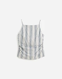 Ruched Squareneck Tank Linen-Cotton | Madewell