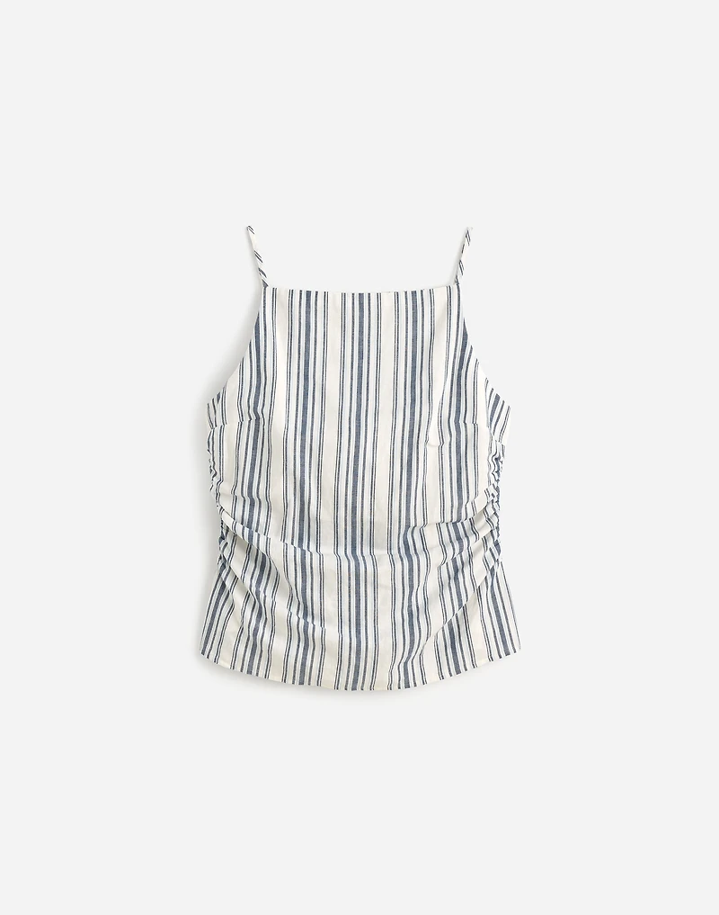 Ruched Squareneck Tank Linen-Cotton | Madewell