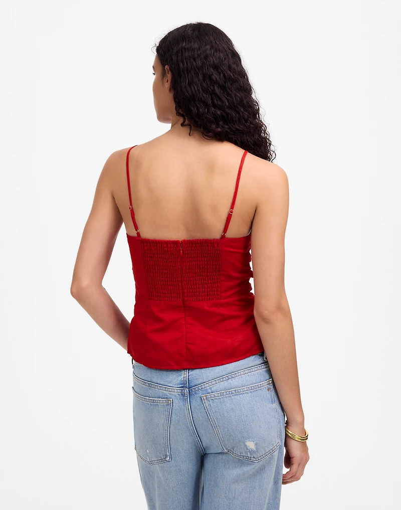 Ruched Squareneck Tank Linen-Cotton | Madewell