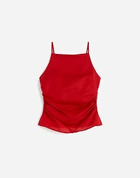 Ruched Squareneck Tank Linen-Cotton | Madewell