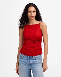 Ruched Squareneck Tank Linen-Cotton | Madewell