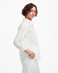 Shirred Button-Up Shirt in Linen-Cotton | Madewell