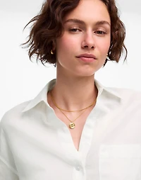 Shirred Button-Up Shirt in Linen-Cotton | Madewell