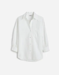 Shirred Button-Up Shirt in Linen-Cotton | Madewell