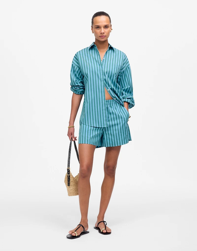 Boxy Button-Up Shirt Stripe | Madewell