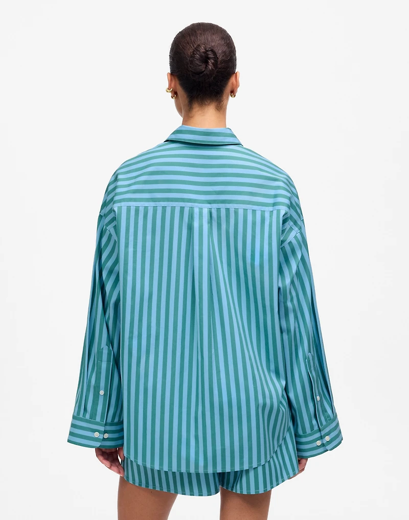 Boxy Button-Up Shirt Stripe | Madewell