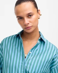 Boxy Button-Up Shirt Stripe | Madewell