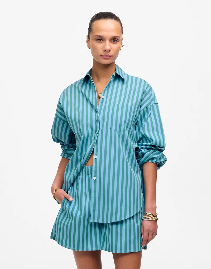 Boxy Button-Up Shirt Stripe | Madewell