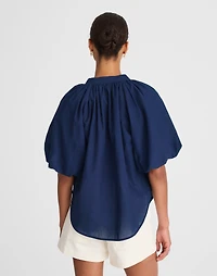 Shirred Balloon-Sleeve Top Cotton Voile | Madewell