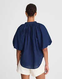 Shirred Balloon-Sleeve Top Cotton Voile | Madewell
