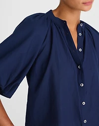 Shirred Balloon-Sleeve Top Cotton Voile | Madewell