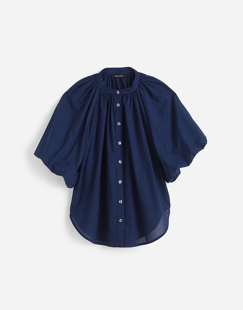 Shirred Balloon-Sleeve Top Cotton Voile | Madewell