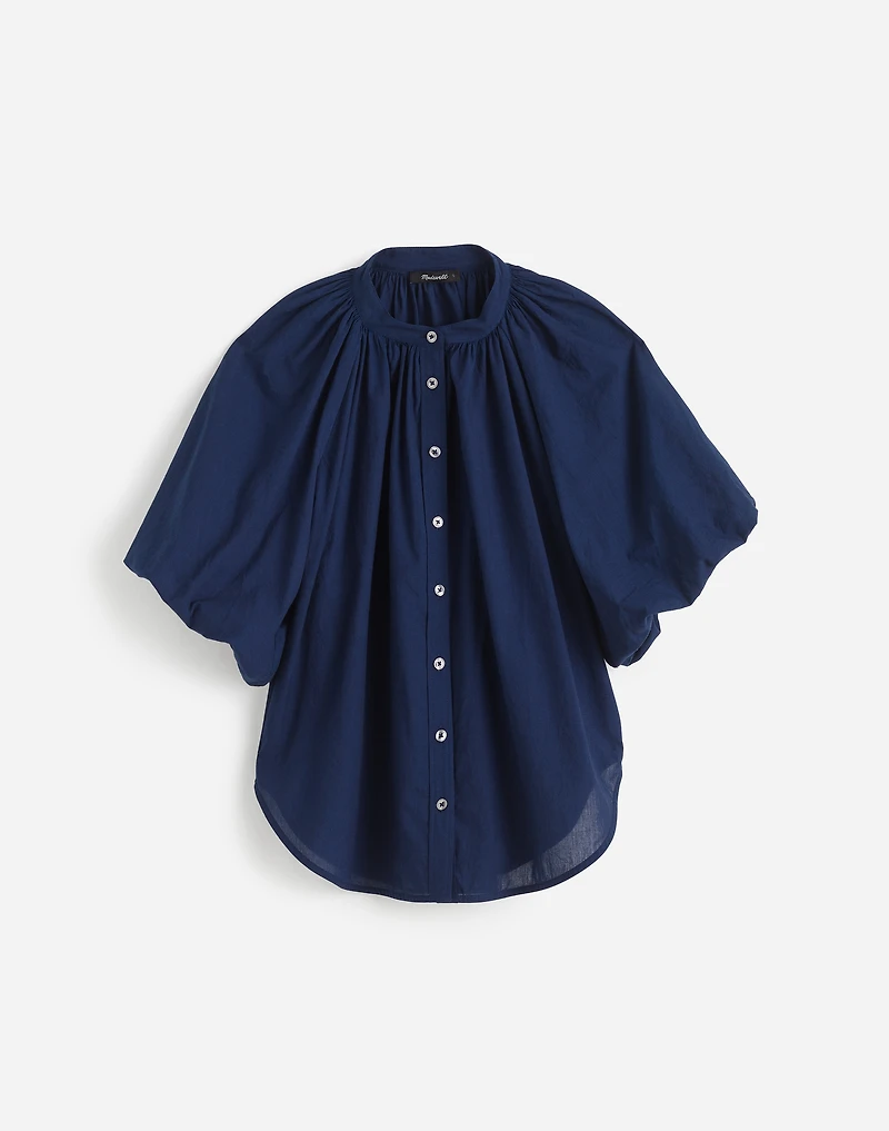 Shirred Balloon-Sleeve Top Cotton Voile | Madewell