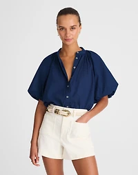 Shirred Balloon-Sleeve Top Cotton Voile | Madewell