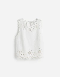 Embroidered Eyelet High-Low Tank | Madewell