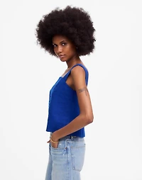 Curved-Neck Shell Tank 100% Linen | Madewell