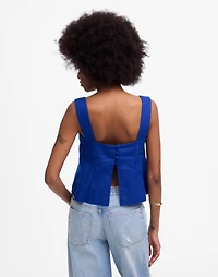 Curved-Neck Shell Tank 100% Linen | Madewell
