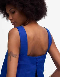 Curved-Neck Shell Tank 100% Linen | Madewell