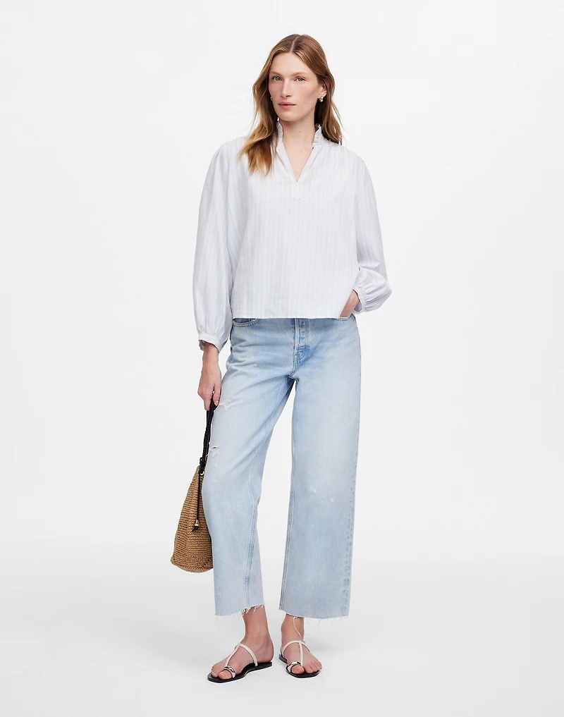 Ruffled Popover Top Stripe | Madewell