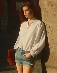 Ruffled Popover Top Stripe | Madewell