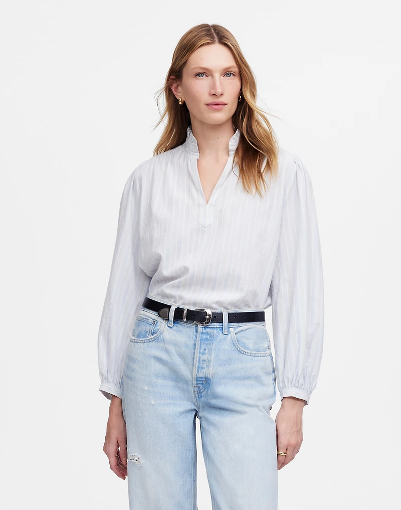Ruffled Popover Top Stripe | Madewell