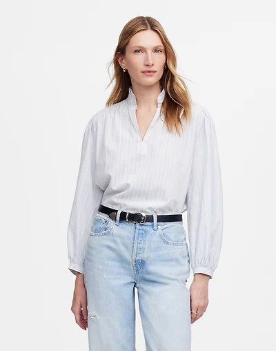 Ruffled Popover Top Stripe | Madewell