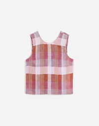 Plaid Tie-Back Tank 100% Linen | Madewell