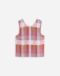 Plaid Tie-Back Tank 100% Linen | Madewell