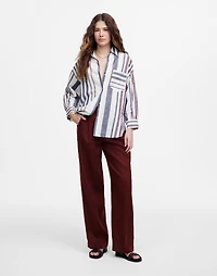 Shirred Button-Up Shirt in Linen-Cotton | Madewell