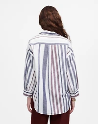 Shirred Button-Up Shirt in Linen-Cotton | Madewell