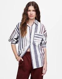 Shirred Button-Up Shirt Linen-Cotton | Madewell