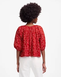 Shirred Puff-Sleeve Top Dot | Madewell