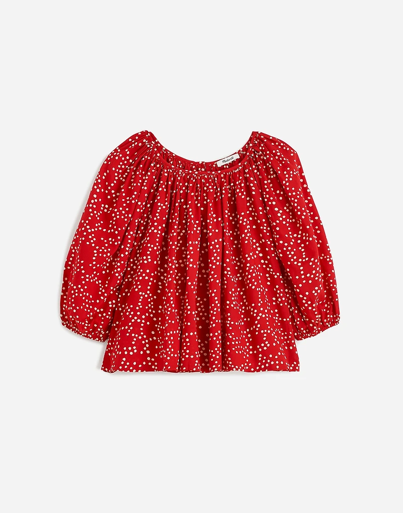 Shirred Puff-Sleeve Top Dot | Madewell