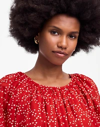 Shirred Puff-Sleeve Top Dot | Madewell