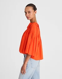 Pintucked Flutter-Sleeve Top | Madewell