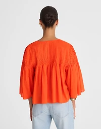 Pintucked Flutter-Sleeve Top | Madewell