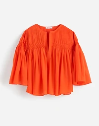 Pintucked Flutter-Sleeve Top | Madewell