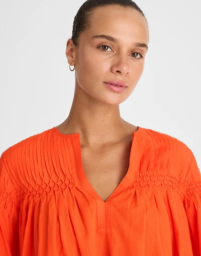 Pintucked Flutter-Sleeve Top | Madewell
