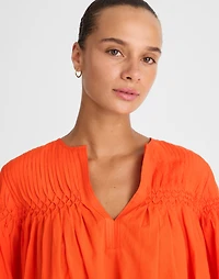 Pintucked Flutter-Sleeve Top | Madewell
