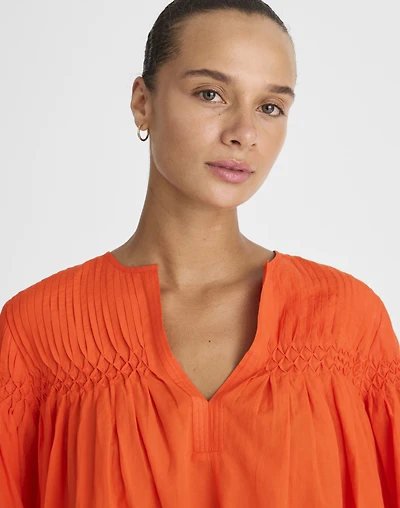 Pintucked Flutter-Sleeve Top | Madewell