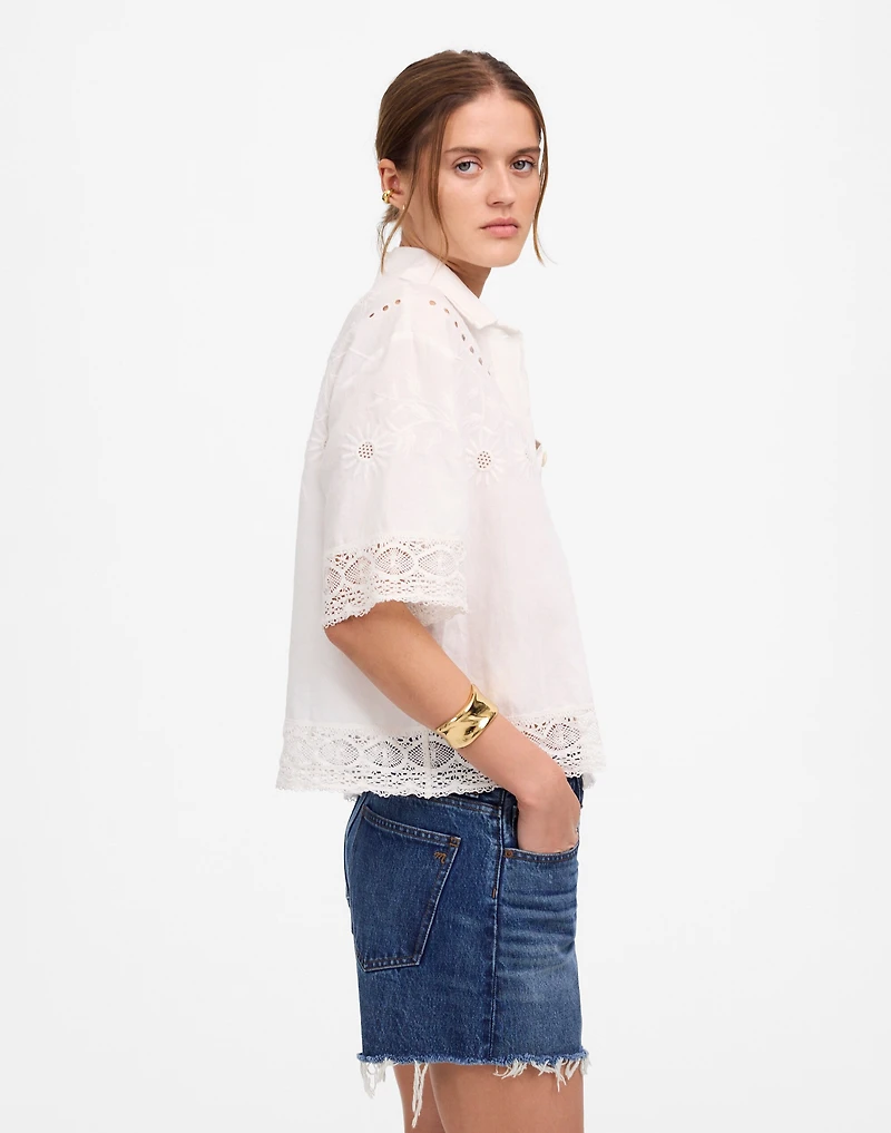 Embroidered Lace Button-Up Shirt | Madewell