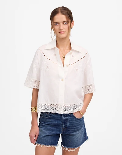 Embroidered Lace Button-Up Shirt | Madewell