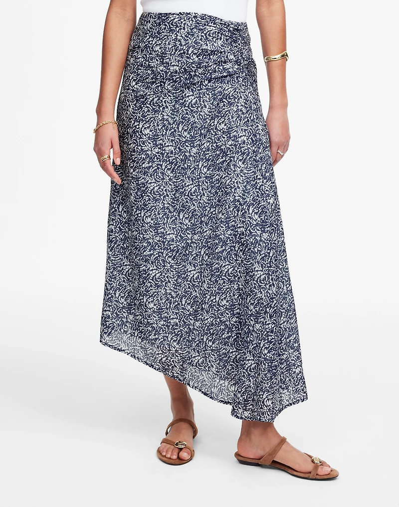 Ruched Asymmetric Midi Skirt | Madewell