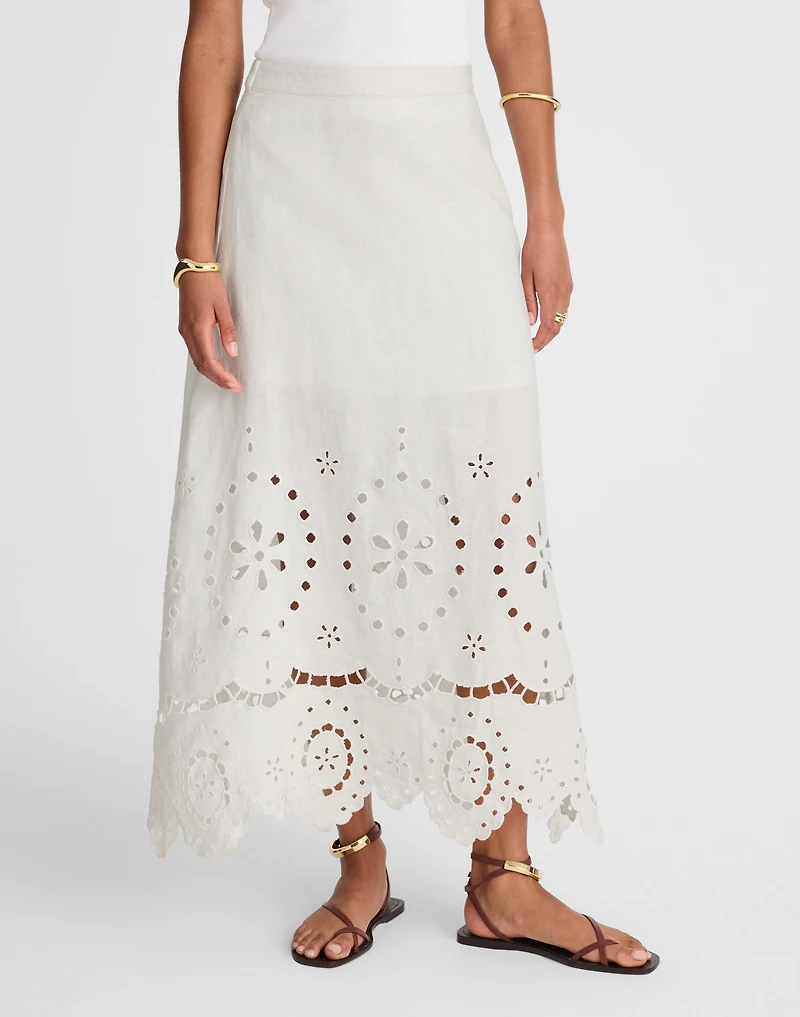 Eyelet-Embroidered Maxi Skirt | Madewell