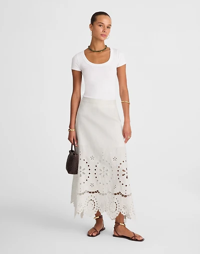 Eyelet-Embroidered Maxi Skirt | Madewell