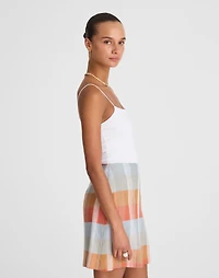 Single-Pleat Linen Mini Skirt | Madewell