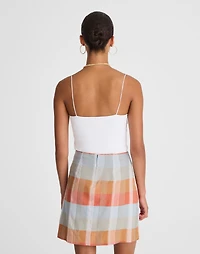 Single-Pleat Linen Mini Skirt | Madewell