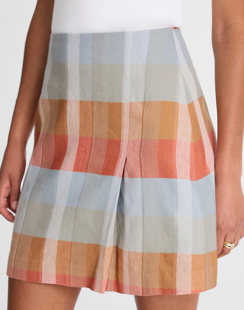 Single-Pleat Linen Mini Skirt | Madewell
