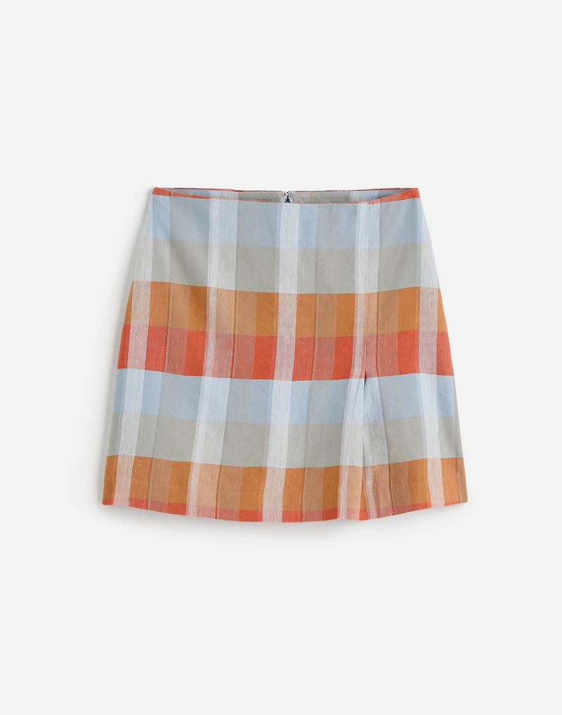Single-Pleat Linen Mini Skirt | Madewell