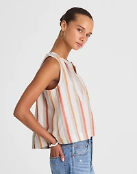 Button-Front Tank Linen-Cotton | Madewell